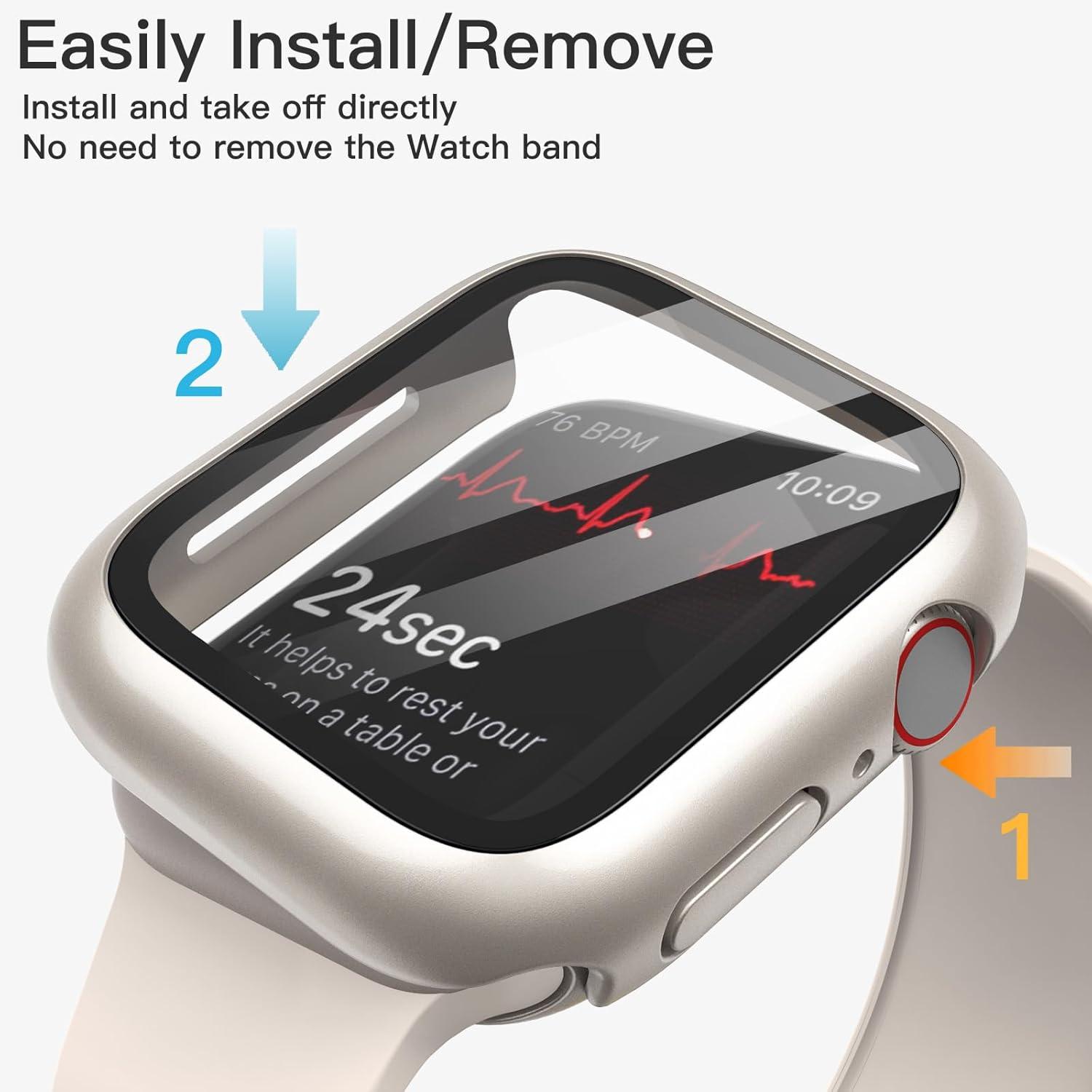 Schutzhülle Displayschutz Apple Watch Series 9 8 7 41mm 2 Stück