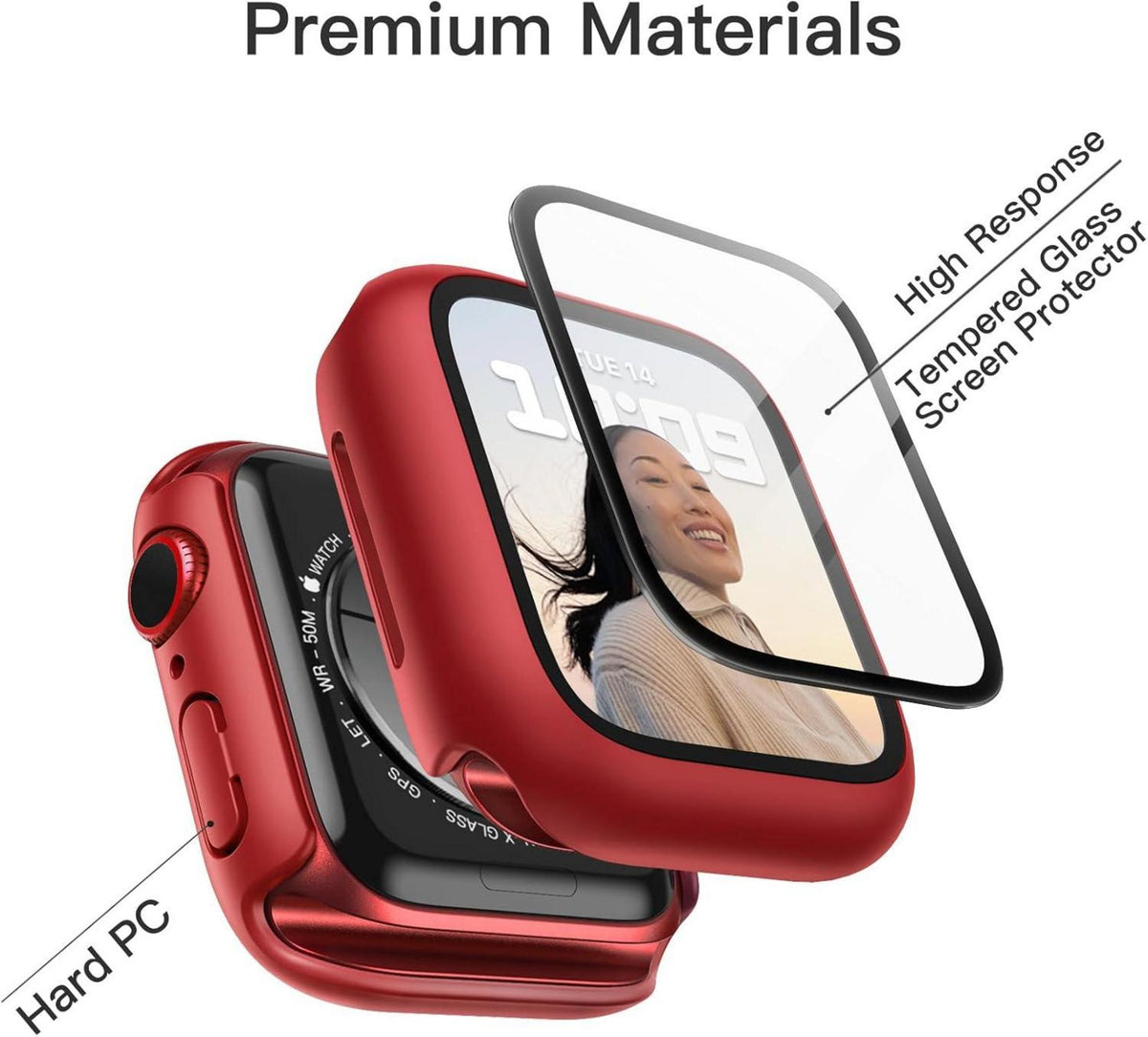 Displayschutz Hülle für Apple Watch Series 9 45mm 2er Pack