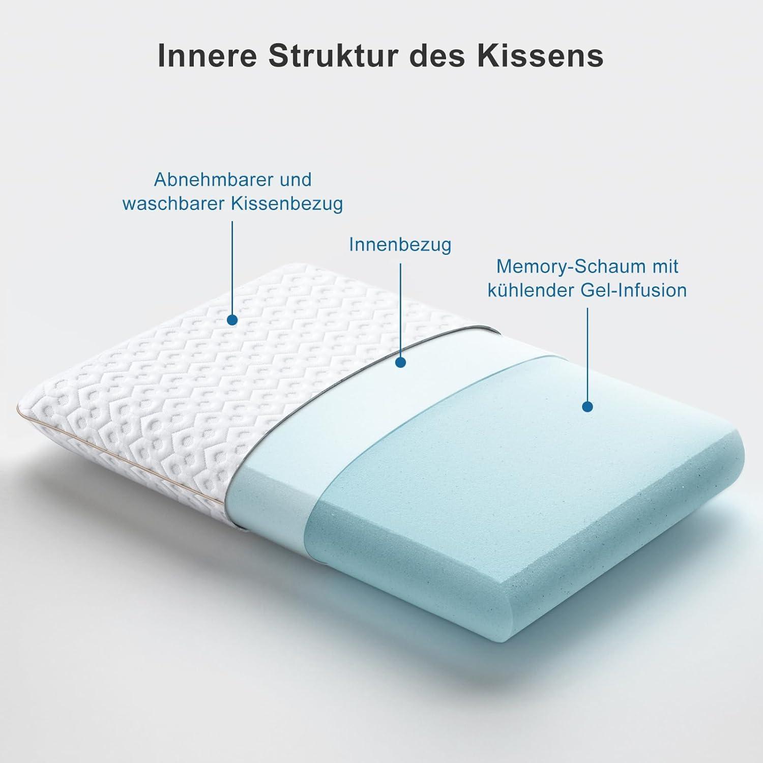 Orthopädisches Gel Memory Foam Kissen 40x60 13cm Höhe