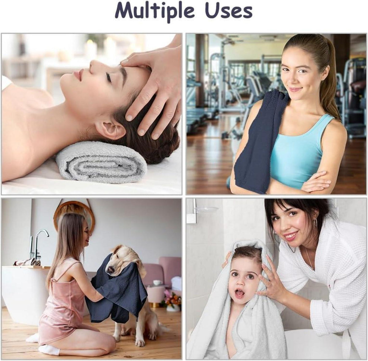 2er Set Mikrofaser Handtücher 70x140cm für Fitness und Sport