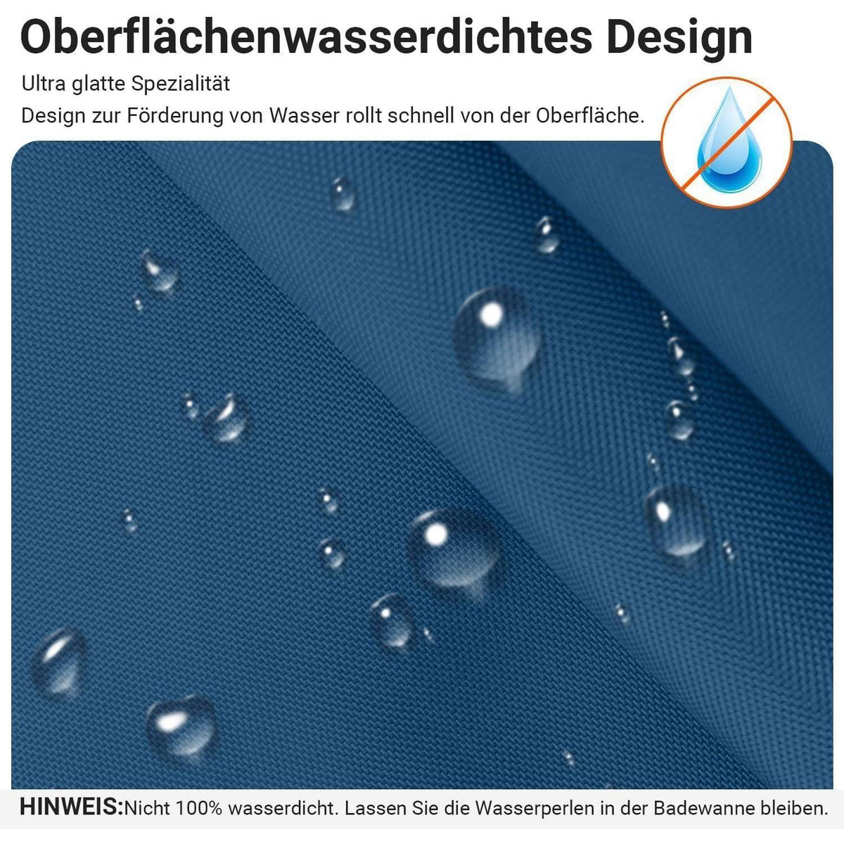 Duschvorhang Dunkelblau 120x180 cm Beschwerter Saum Wasserabweisend