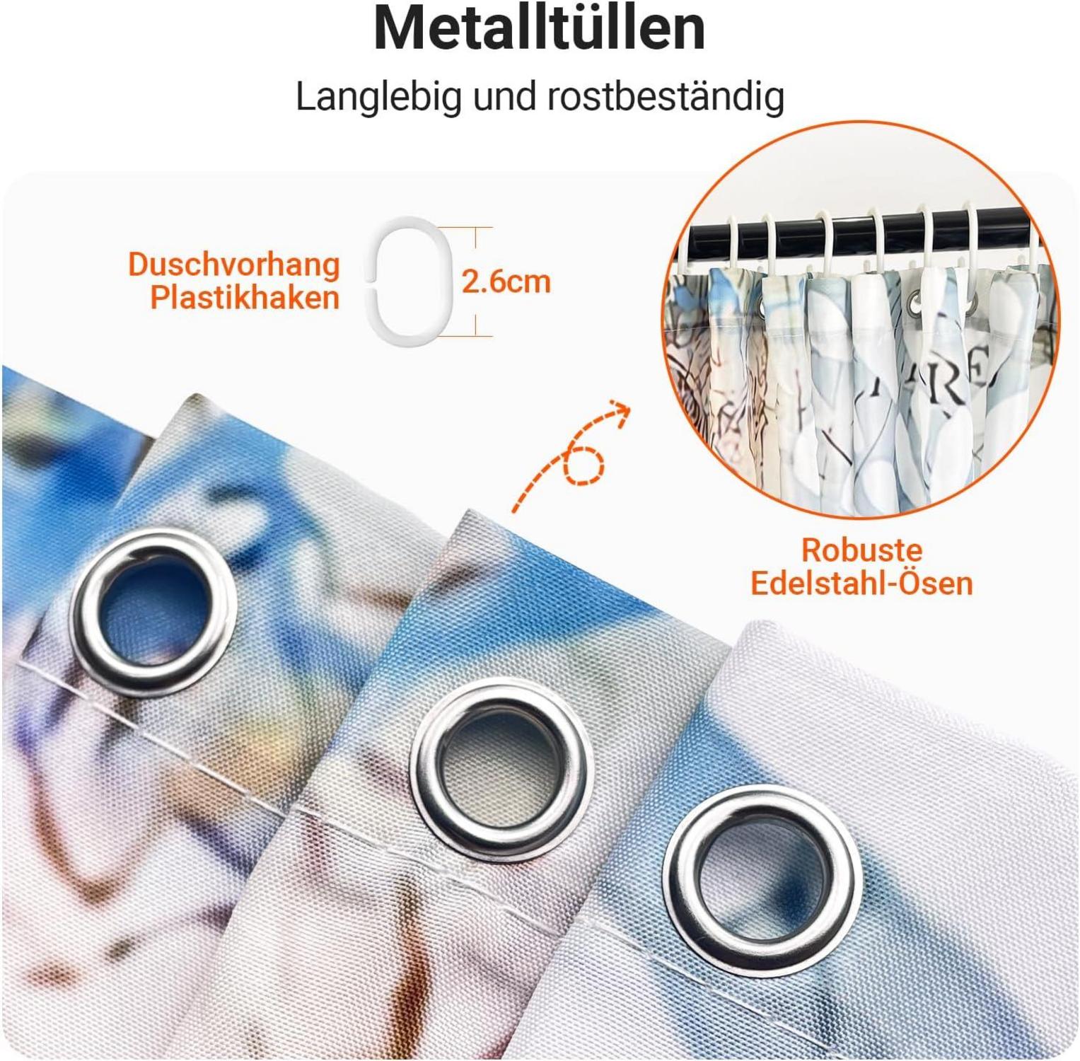 Duschvorhang 200x200cm Meeresschildkröte Polyester Wasserabweisend Badezimmer