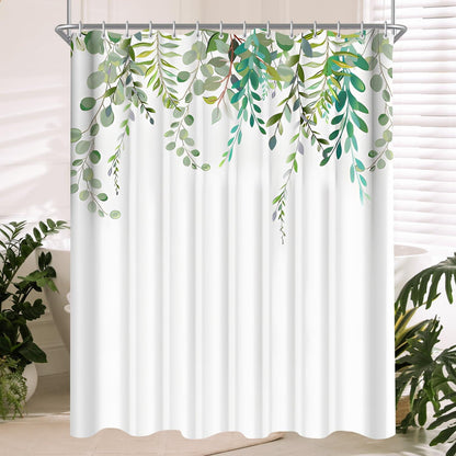 Duschvorhang Grün Blätter Antischimmel Polyester Wasserabweisend