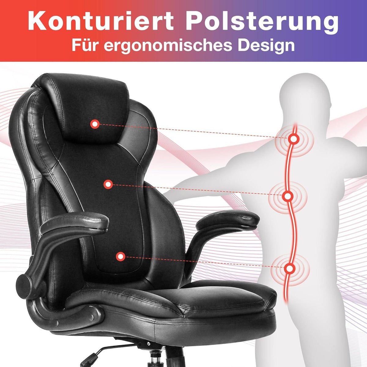 Fantasylab Chefsessel Hochbelastbarer Bürostuhl Blau Ergonomisch