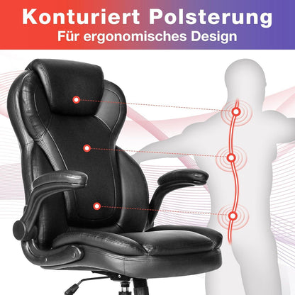 Fantasylab Chefsessel Hochbelastbarer Bürostuhl Blau Ergonomisch