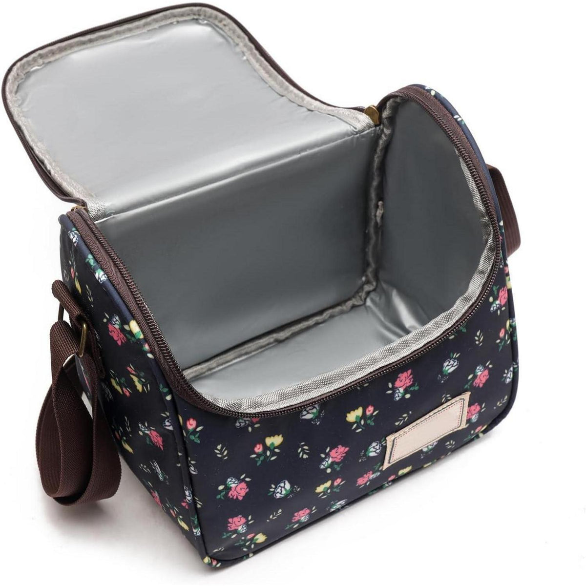 Isolierte Lunchtasche Blumenmuster, 6L Dunkelblau