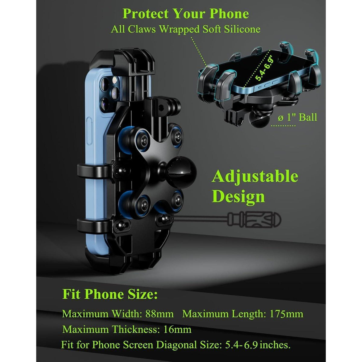 Motorrad Handyhalterung mit Vibrationsdämpfer & Anti-Shake