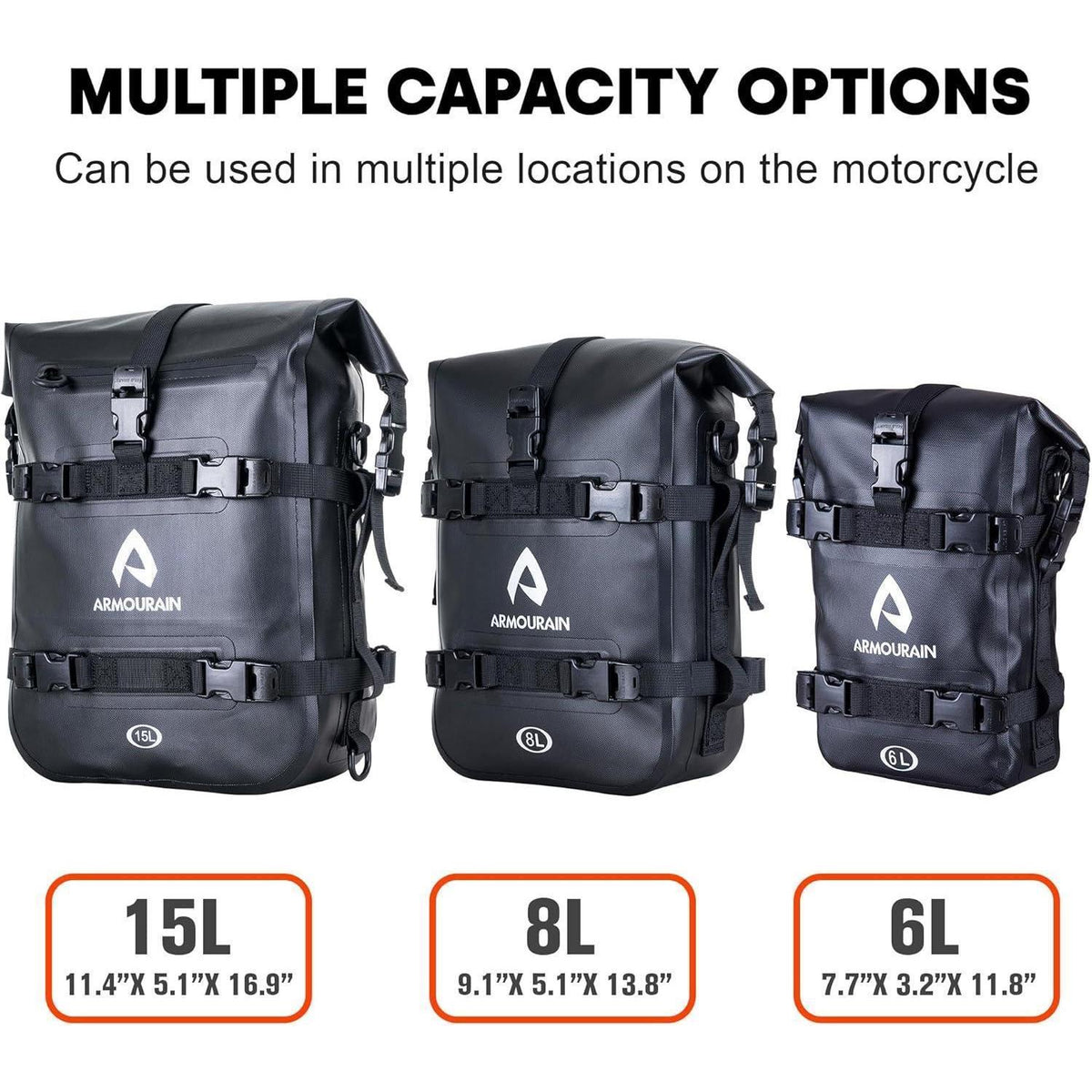 Motorrad Seitentasche 8L Wasserdicht TPU Schwarz