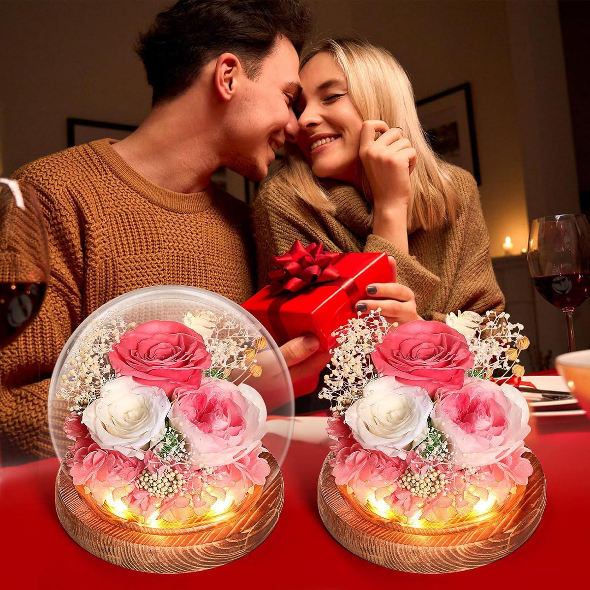 Ewige Rose Glas Infinity konserviert LED Licht Mama Freundin Geschenk