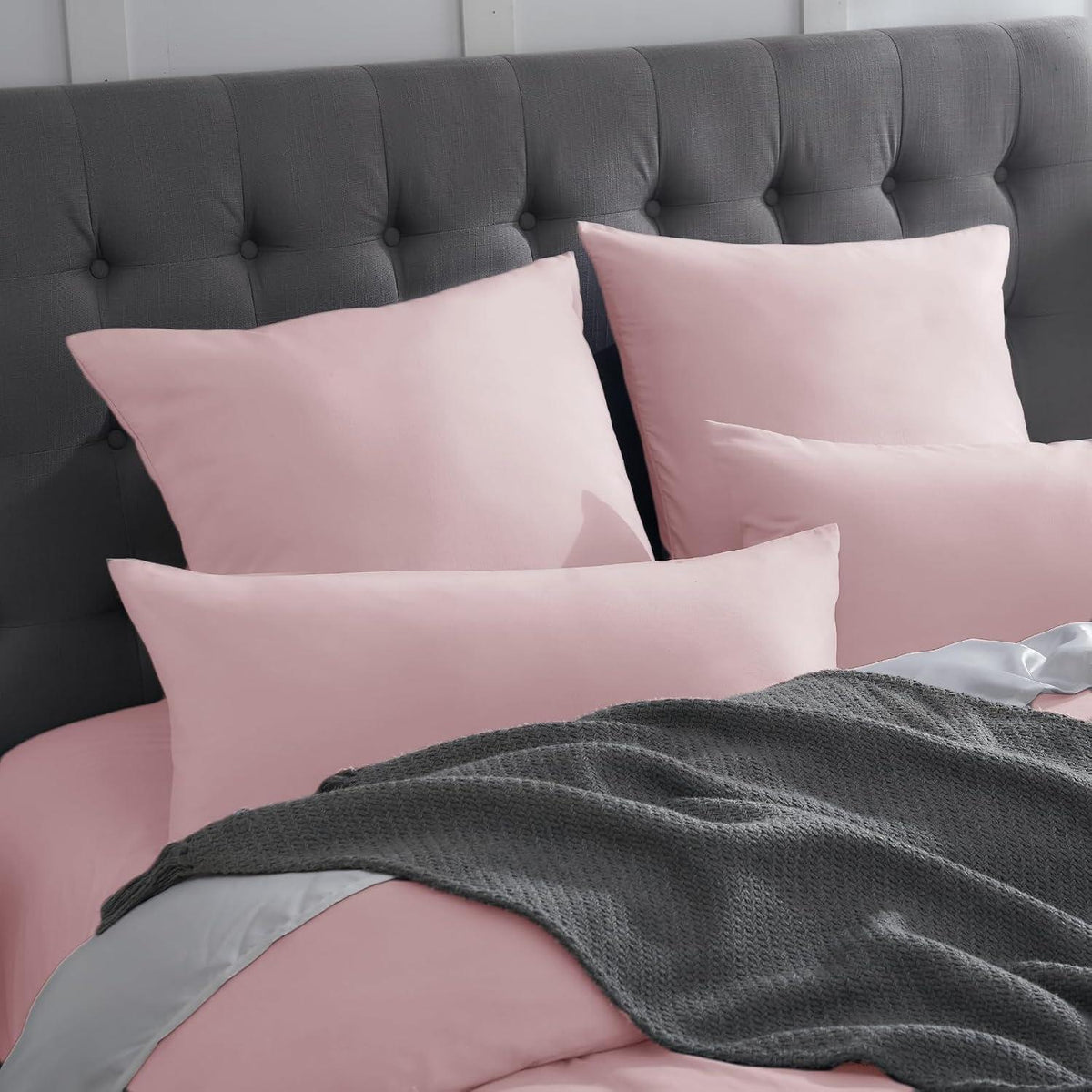 Kissenbezug 80x80 Rosa Mikrofaser 2er Set Pillowcase Öko-Zertifikat