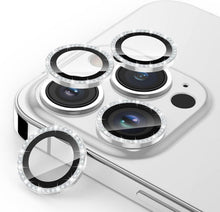 iPhone 14 Pro Max Kameraschutz 4er Pack 9H Glas HD Glitzer Silber