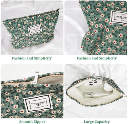 Kosmetiktasche Cord Blumenmuster multifunktionaler Organizer