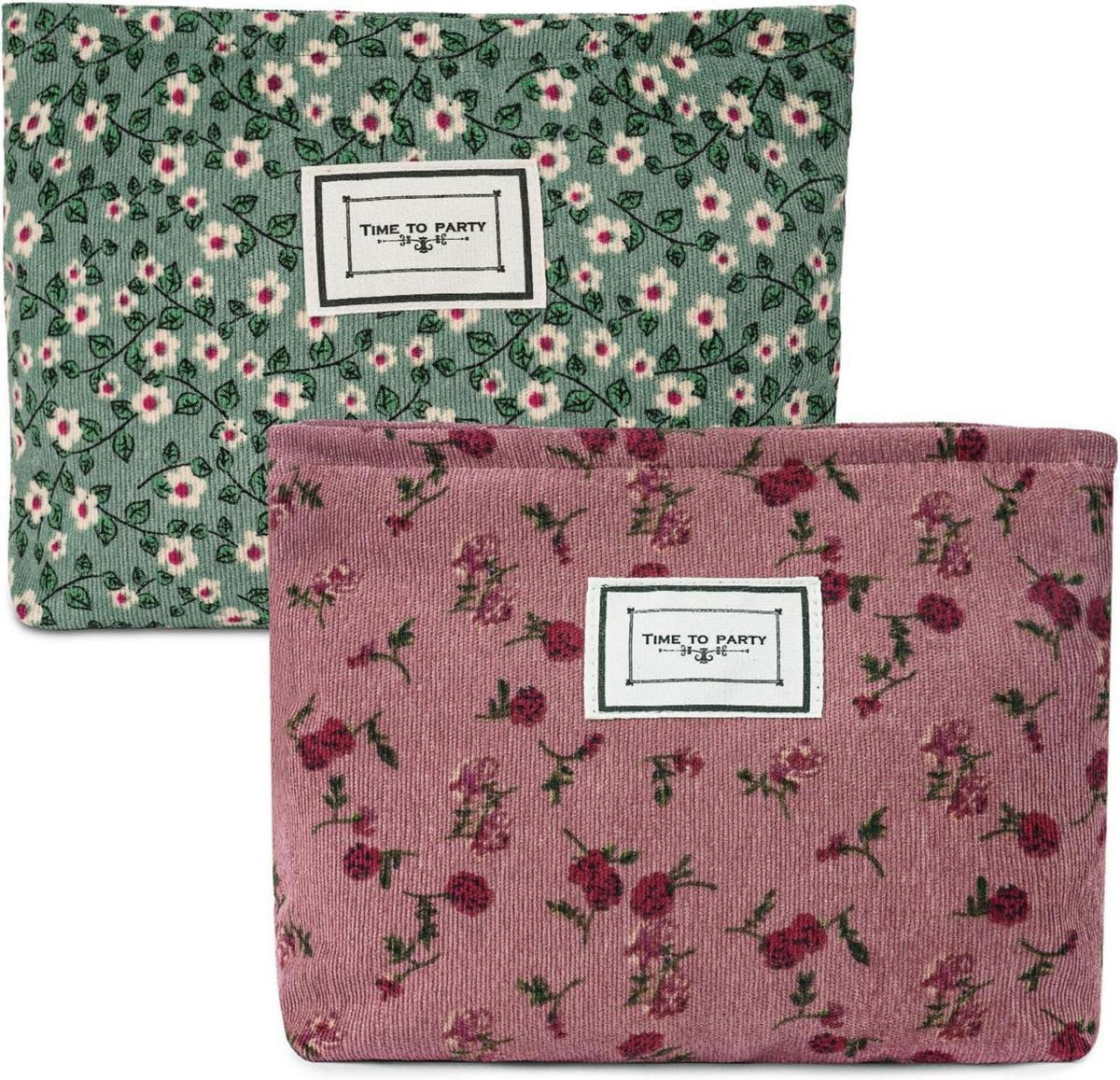 Kosmetiktasche Cord Blumenmuster Organizer