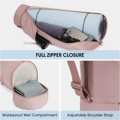 Yogatasche Damen mit Nassfach und Flaschentasche in Rosa