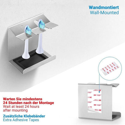 Edelstahl Zahnbürstenhalter für Oral-B Philips Sonicare | Aufsteckbürsten Halter