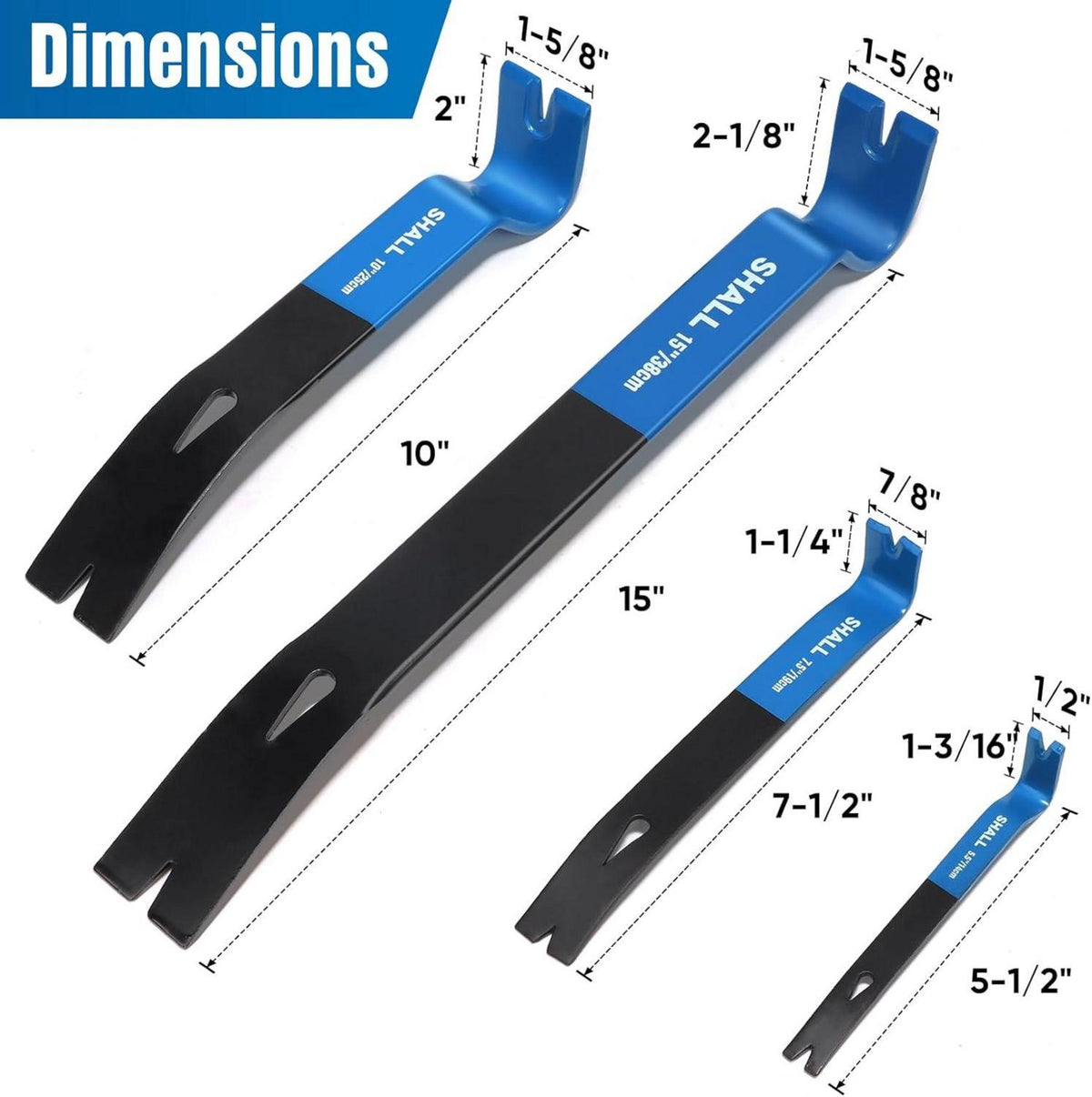 SHALL 4-teiliges flaches Brecheisen-Set - robuste