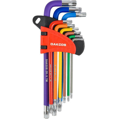 Torx Schlüssel Set 9-tlg mit Stirnlochbohrung T10-T50