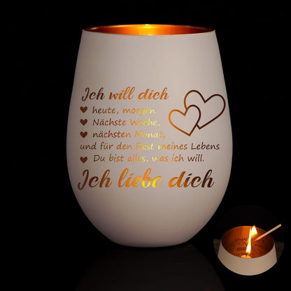 Windlicht mit Gravur Ich Liebe Dich Teelichthalter Frauen Weihnachten