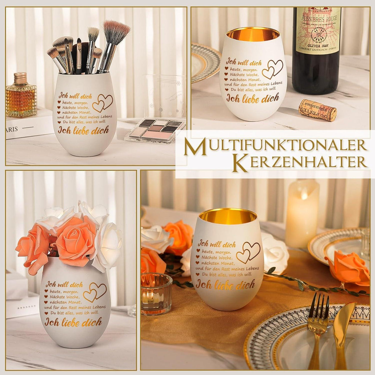 Windlicht mit Gravur Liebe Dich - Geschenk für Frauen Weihnachten