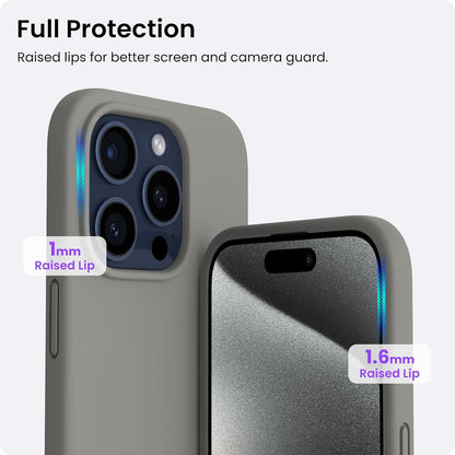 ORNARTO iPhone 15 Pro Max Hülle Silikon 6,7 Zoll Grau