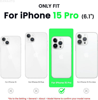 iPhone 15 Pro Hülle mit Kameraschutz und Schutzfolien - Grau