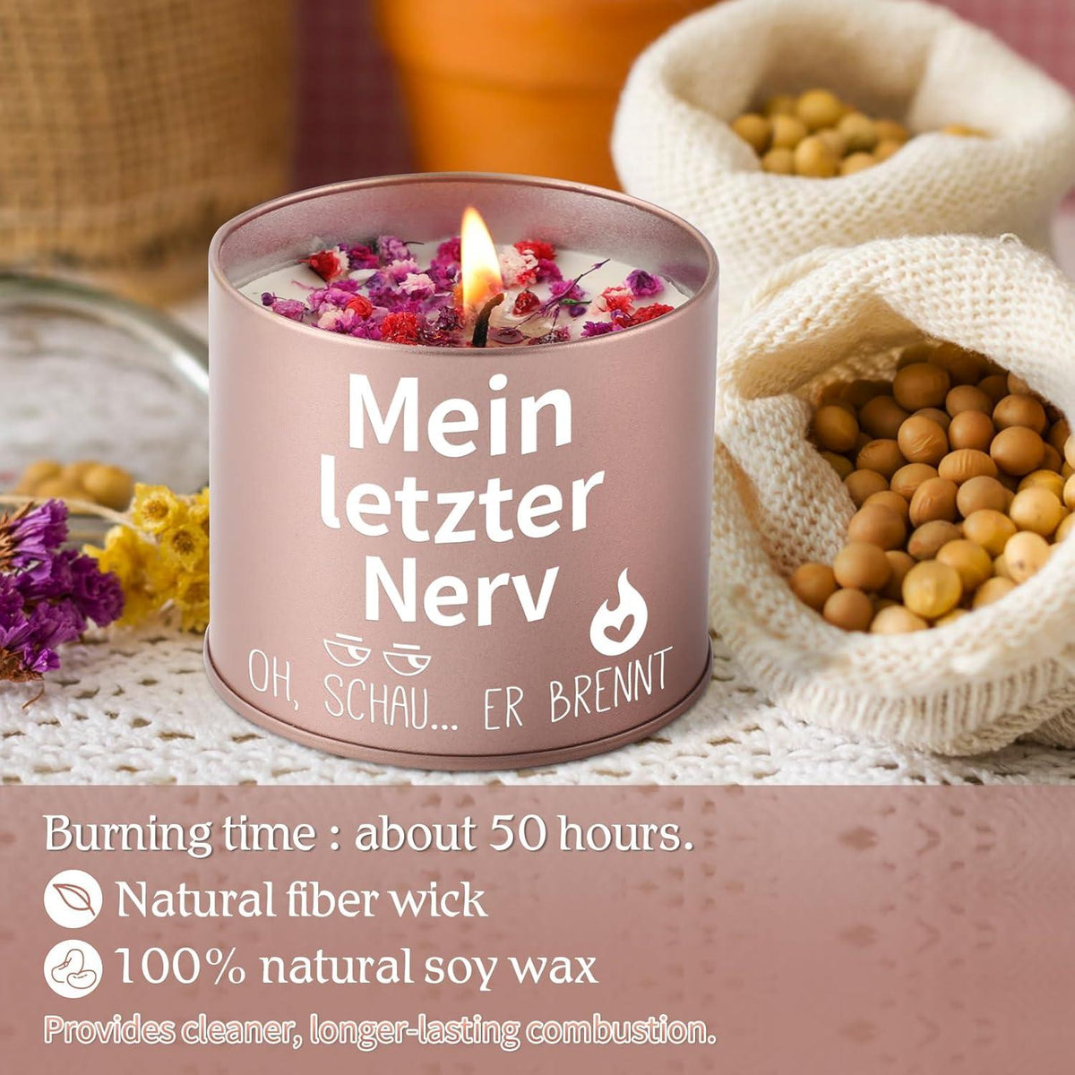 Geschenkidee: Lustige Kerze aus Metall mit Spruch