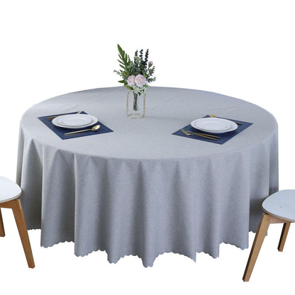 Runde Baumwoll-Leinen Tischdecke wasserabweisend, Ø 260 cm, Hellgrau