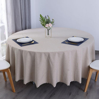 Runde Baumwoll-Leinen Tischdecke wasserabweisend, 240 cm Durchmesser