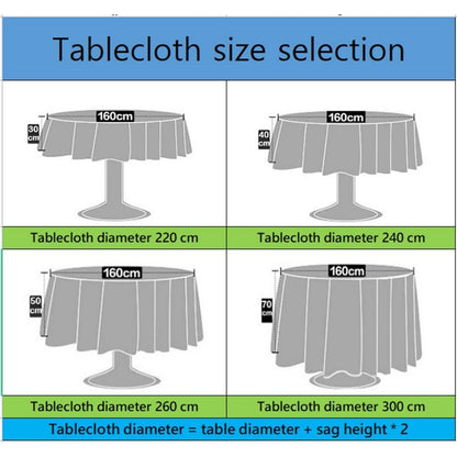 Runde Baumwoll-Leinen Tischdecke wasserabweisend, Ø 280 cm, Hellgrau