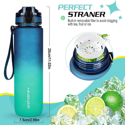 Sport Trinkflasche 1L BPA-frei mit Verschlussdeckel und