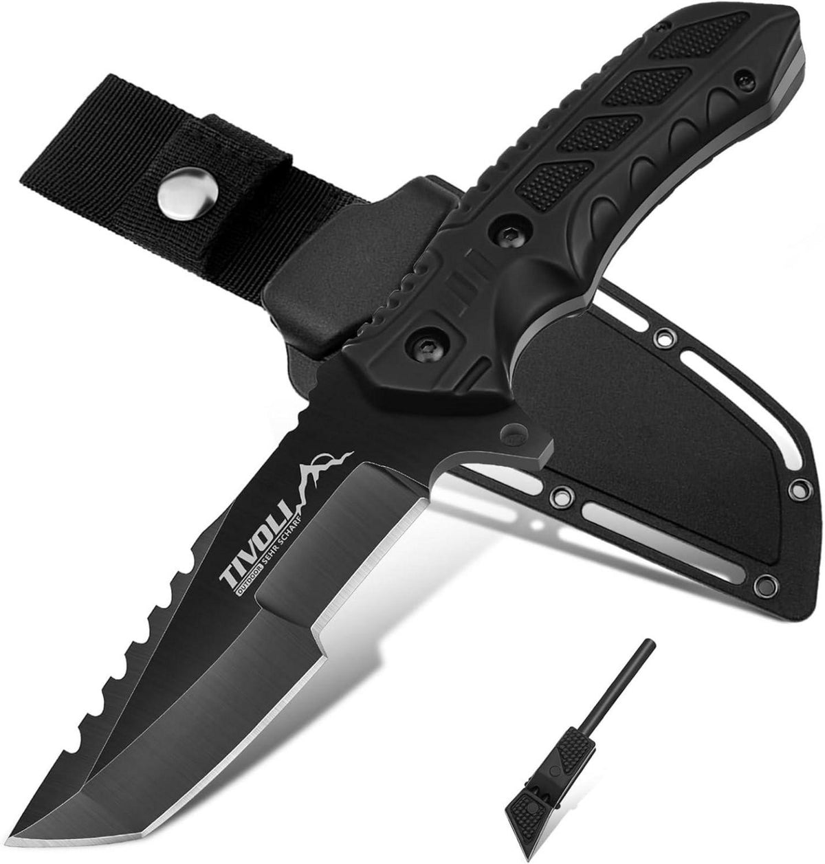 Survival Outdoor Messer D2 Stahl Full Tang Klinge Jagdmesser Bushcraft