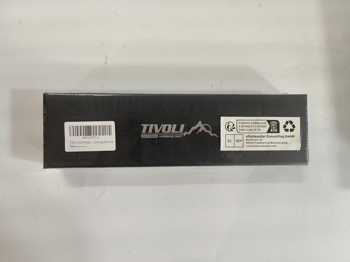 TIVOLI Survival Messer - Großes Outdoor Jagdmesser mit D2 Stahl Klinge und Kunststoffscheide