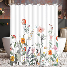 Duschvorhang Rote Blume mit Beschwertem Saum, 120x200cm