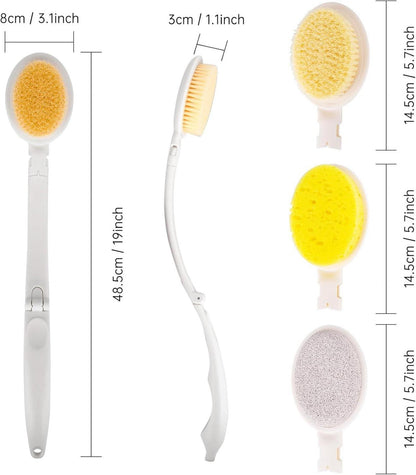 Rückenbürste mit langem Stiel 3-in-1 Rückenbadbürste