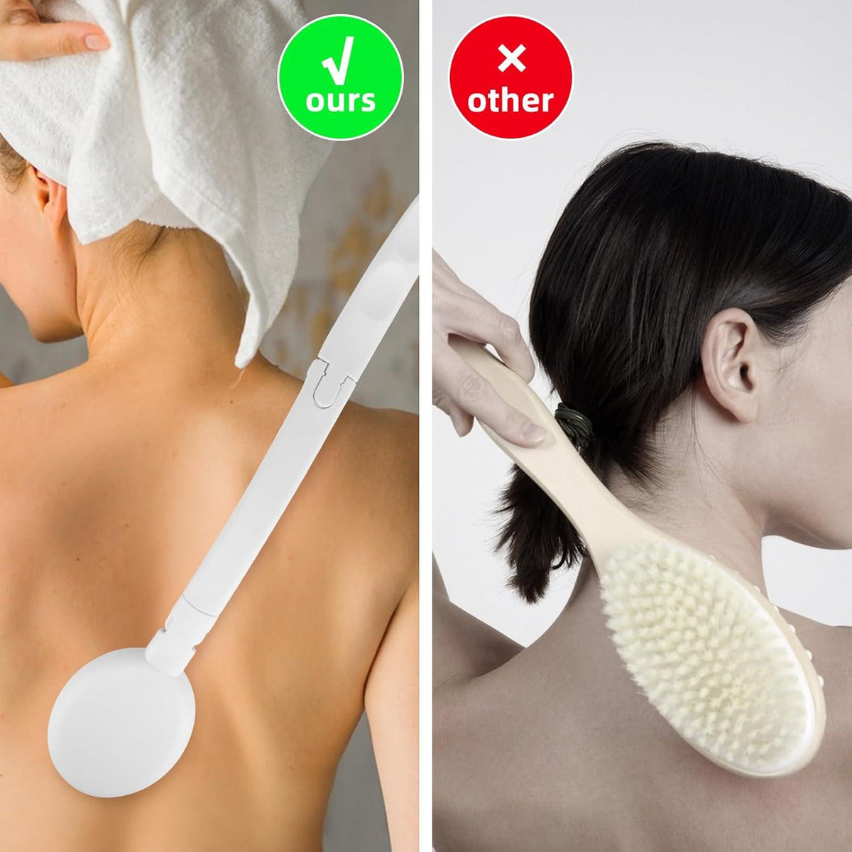Rückenbürste mit langem Stiel 3-in-1 für Männer und Frauen