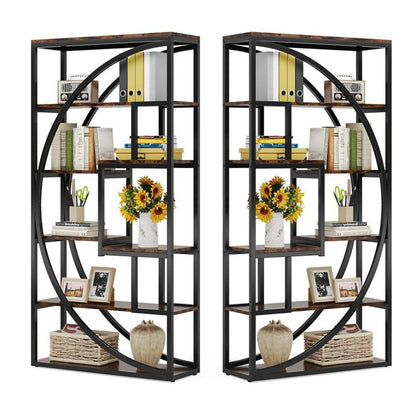 Industrielles Bücherregal 5 Ebenen – Rustic Brown, 2er-Set