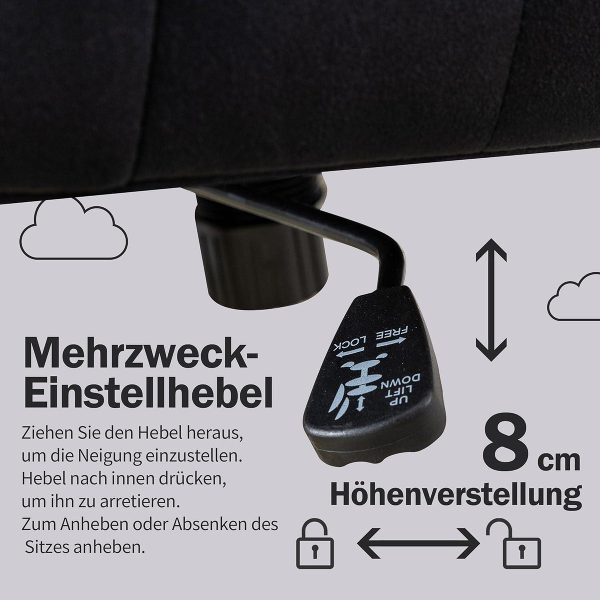 Bürostuhl Fantasylab Samt Drehstuhl Höhenverstellbar 150KG