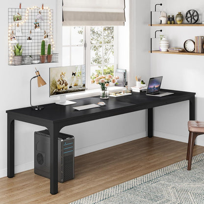 Doppelter Schreibtisch 200x70cm – Industrieller Computertisch für Home Office