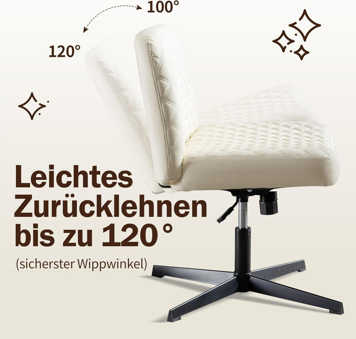 Bürostuhl ohne Armlehnen, Ergonomischer Schreibtischstuhl
