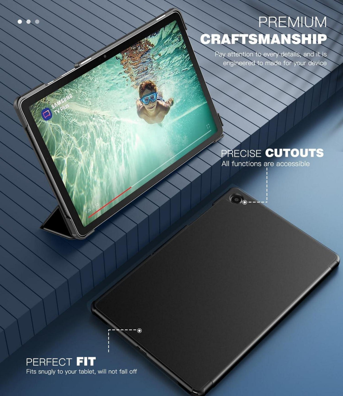 Schwarze TiMOVO Schutzhülle für Samsung Galaxy Tab A9+ 11 Zoll 2023