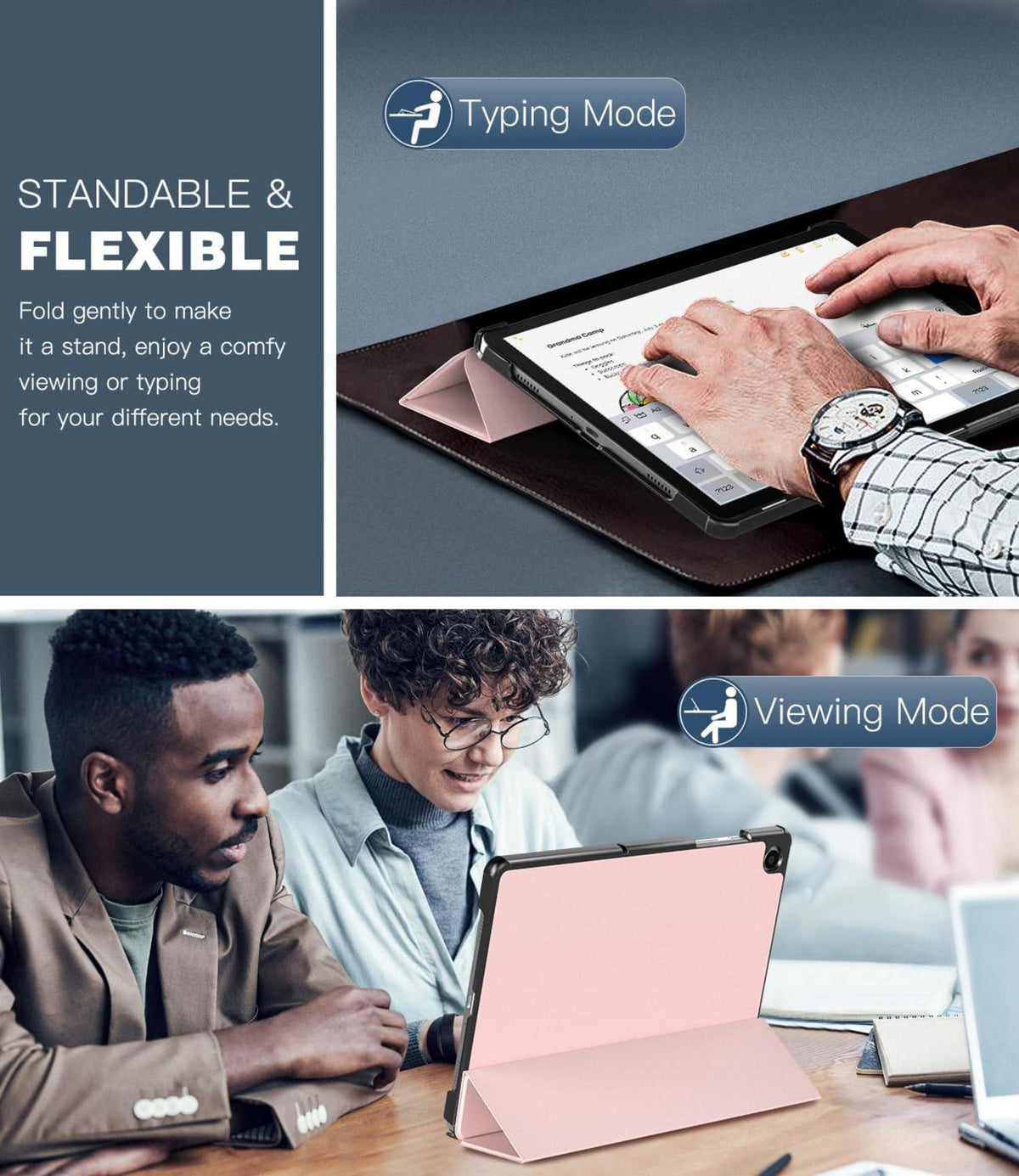 TiMOVO Hülle Samsung Galaxy Tab A9+ 11 Zoll 2023 Schutzhülle Ständer Rosa