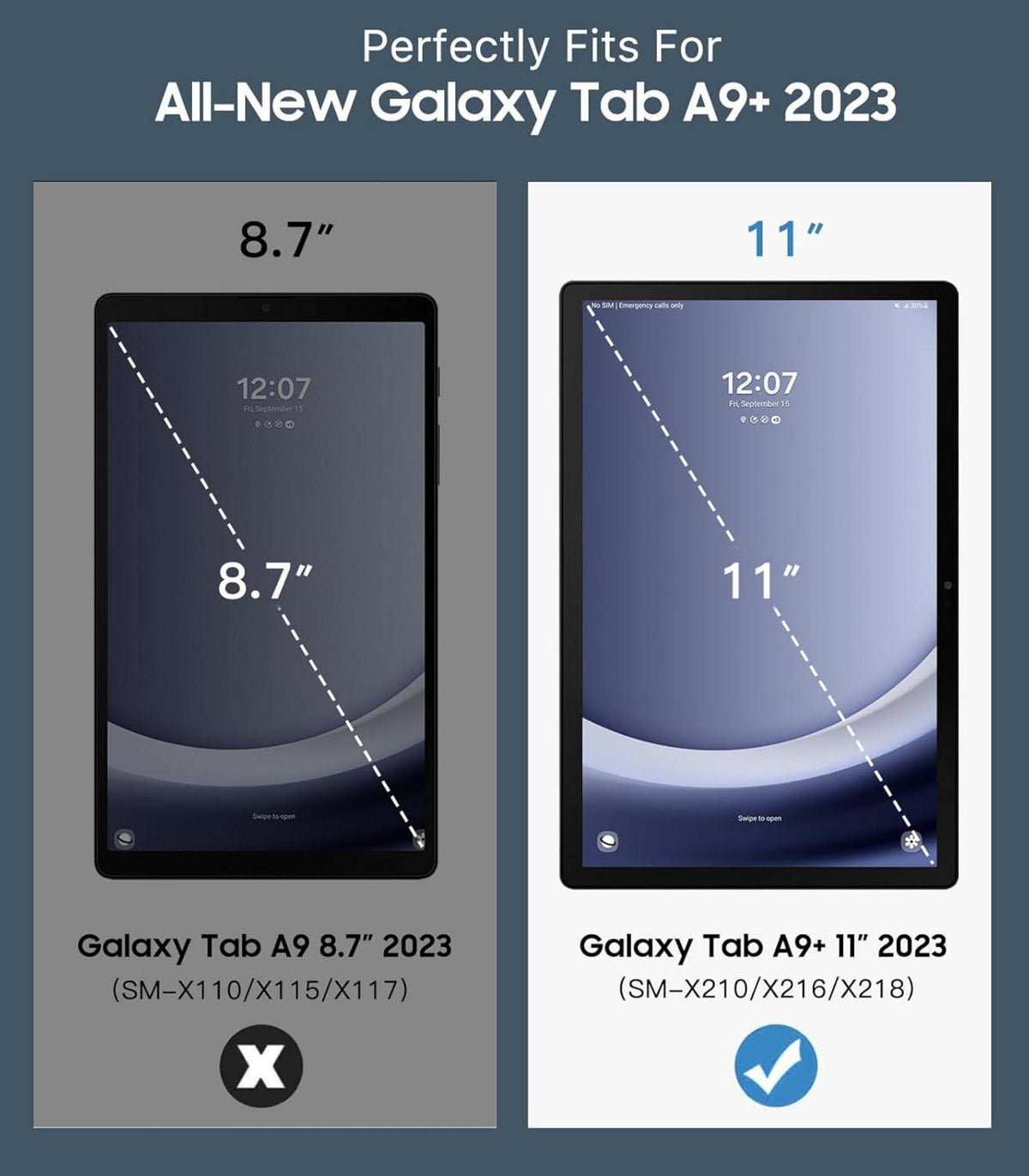 TiMOVO Samsung Galaxy Tab A9 Plus 11 Zoll 2023 Hülle Weinrot