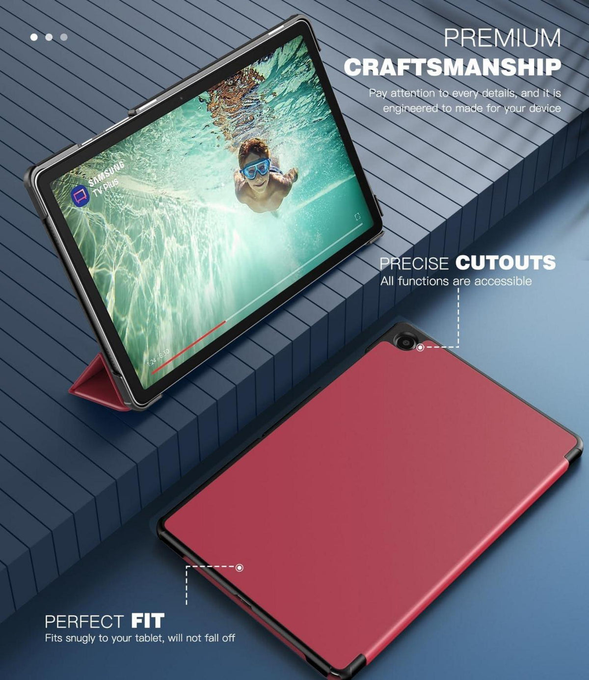 TiMOVO Schutzhülle für Samsung Galaxy Tab A9+ 11 Zoll 2023 - Wein Rot
