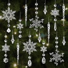 Weihnachtsdeko Schneeflocken Eiszapfen Anhänger Christbaumschmuck