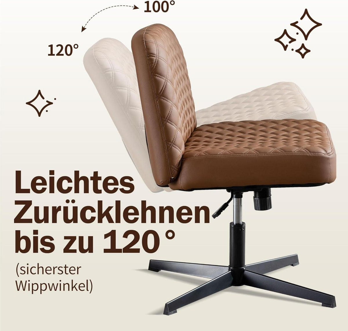 Ergonomischer Bürostuhl ohne Armlehnen, Heavy Duty