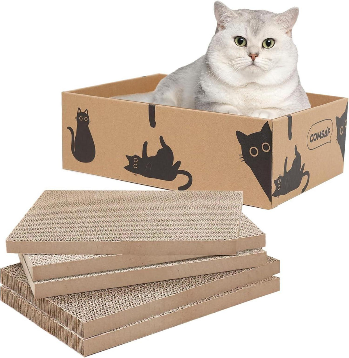 Katzenkratzbrett 5 Schichten Design Wellpappe Katzenkratzer Reversible
