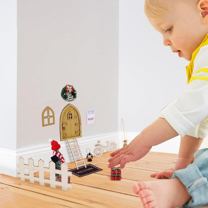 Wichteltür Zubehör Set 23PCS Miniatur Weihnachts Wichtel Feentür
