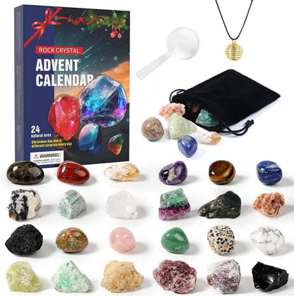 Adventskalender 2024 Kristalle Weihnacht Countdown 24 Stück Achat