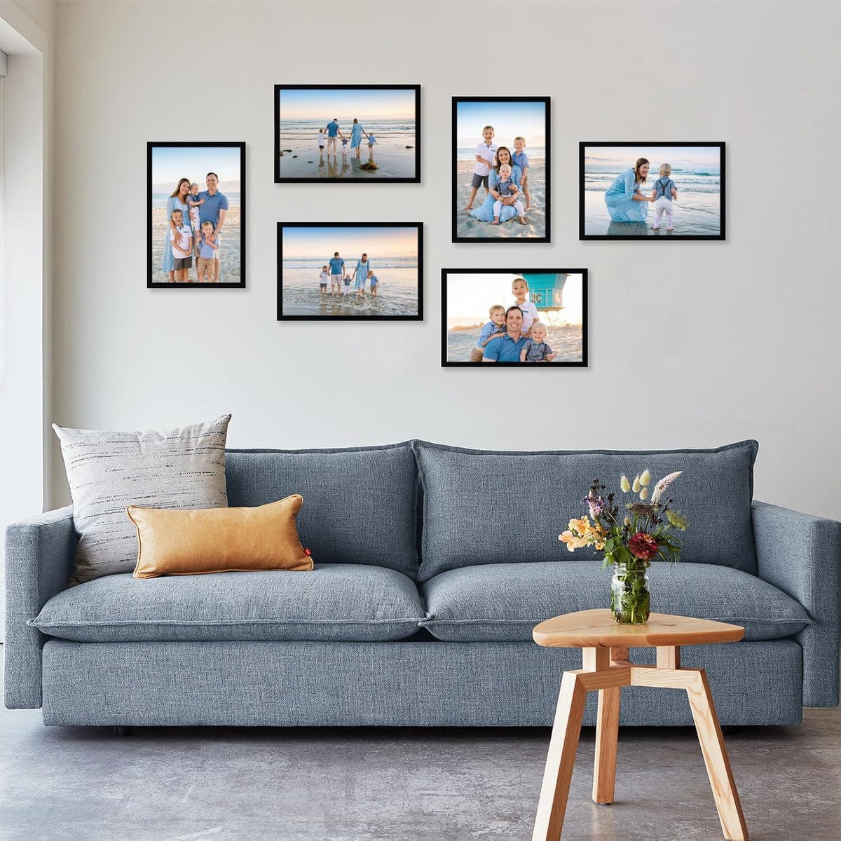 Schwarzer Bilderrahmen 20x30 cm für Fotos, Glattes Design, Wand- oder