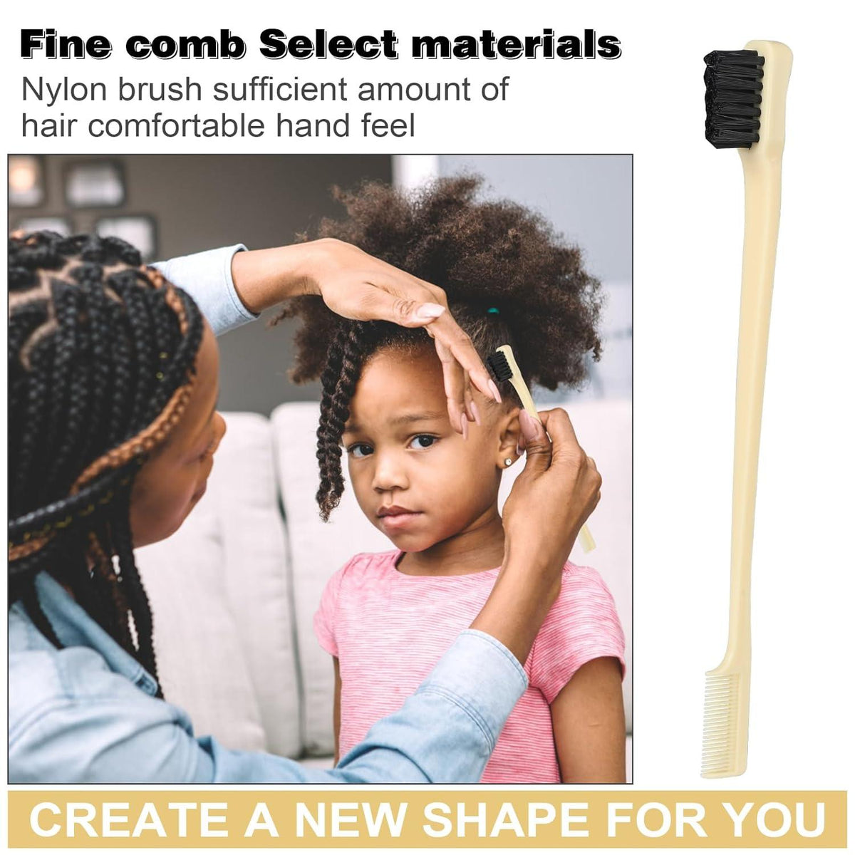Haarbürste Entwirrbürste Naturhaar Afro Lockiges Haar 3a bis 4c 3